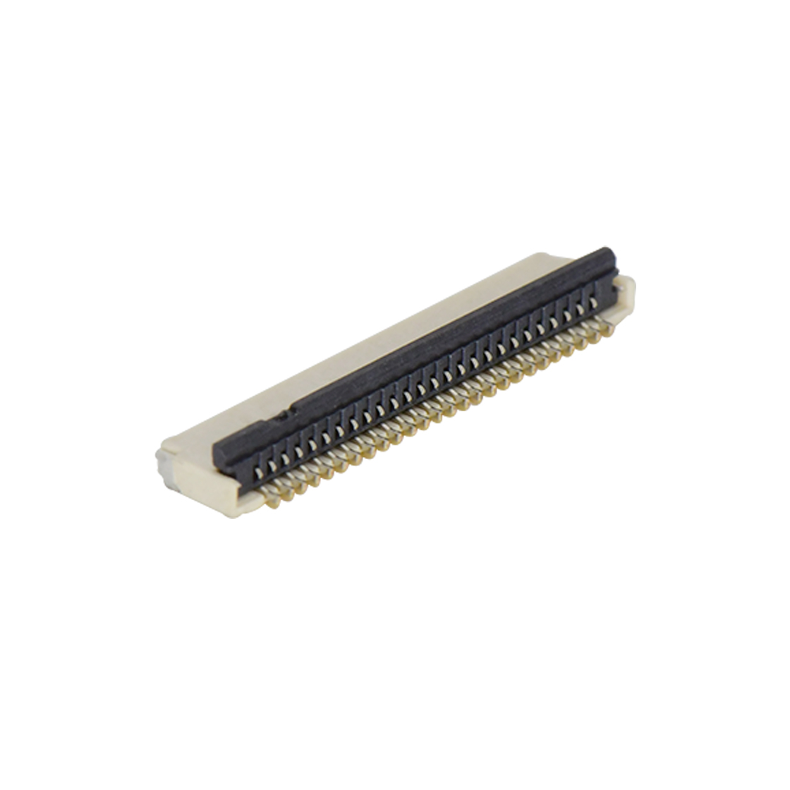 F0501 FPC FFC连接器Pitch 0.50mm 90°H1.00mm 卧贴双面接后掀盖 SMT型FPC 26Pin本色 镀半金接触点及焊接脚点1u，镍底35-60u.